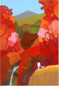 紅葉と滝 作： Hiroyuki Izutsu