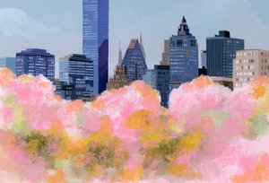 ニューヨークと桜、2016，。 作： Hiroyuki Izutsu