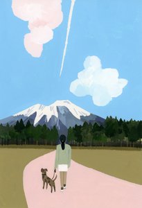 犬と飛行機雲との散歩 作： Hiroyuki Izutsu