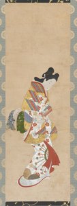 女性の立像、18世紀。 作： Hishikawa Morofusa