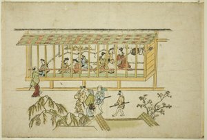 遊女の館 吉原の登場より 作： Hishikawa Moronobu