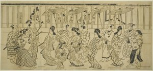 娼婦の行列 作： Hishikawa Moronobu