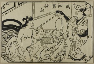 春画アルバムの一枚 作： Hishikawa Moronobu