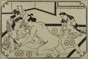 春画アルバムの一枚 作： Hishikawa Moronobu