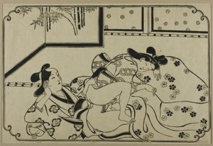 春画アルバムの一枚 作： Hishikawa Moronobu