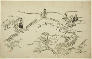エモン・ヒル 「吉原の登場」より 作： Hishikawa Moronobu
