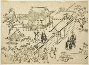 本坊 「上野花見の情景」より 作： Hishikawa Moronobu