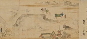 劇場と吉原遊郭の情景 作： 菱川師宣