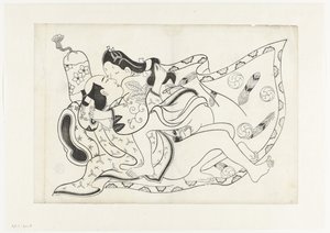 エロティックなパフォーマンス 作： Hishikawa Moroshige (attributed to)