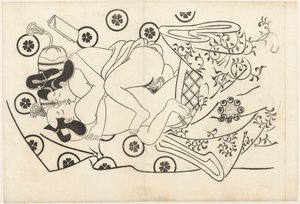 エロティックなパフォーマンス 作： Hishikawa Moroshige (attributed to)