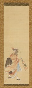 羽子板と羽根を弾く少女、1615～1868年。 作： Hishikawa Sori