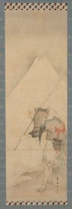 漁師白陵と富士山、江戸時代、1770～1820年。 作： Hishikawa Sori