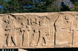 トルコ、カッパドキア、クルテペ（カネッシュ）のバスレリーフ（ヒッタイト文明、紀元前3千年頃 作： Hittite