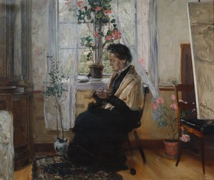 母親の肖像画 作： Hjalmer Eilif Emanuel Peterssen