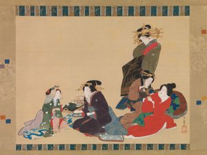 5人の美女、1840年。 作： Hokuba