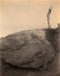 F.ホランド・デイの「ロッキーな風景の中の少年 作： Holland Fred Day