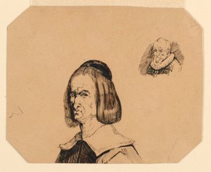 Frans Hals のスタイルの 2 人の男性の頭 作： Homer Dodge Martin