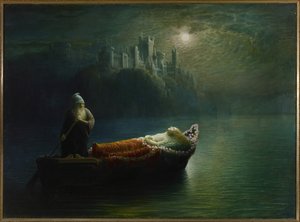 エレインの死、1877 作： Homer Watson