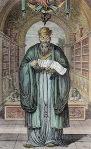 ヘンリーフレッチャー（fl.1729）によって彫刻された中国の最も有名な哲学者であるコングフーツェ（孔子）（後の着色） 作： Honbleau
