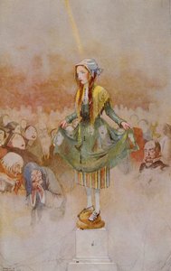 ハンス・クリスチャン・アンデルセン（1805-75）による「おとぎ話」の版の「パンを踏んだ少女」からの彼女の全身は石の柱のようでした（1805-75）1920（紙に水彩）