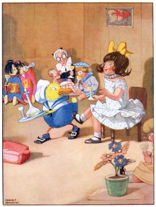Blackie & Co 発行の「Josephine Keeps House」のイラストより、彼が舌を出したのではないかと心配しています。 作： Honor Charlotte Appleton