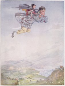 ハンス・クリスチャン・アンデルセン（1805-75）による「おとぎ話」の版の「楽園の庭」から、1920年（紙に水彩） 作： Honor Charlotte Appleton