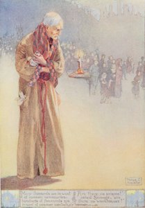 「貧しい人々に関するスクルージ」、チャールズ・ディケンズ（1812-70）による「クリスマス・キャロル」（1843）のイラスト（カラーリソ） 作： Honor Charlotte Appleton
