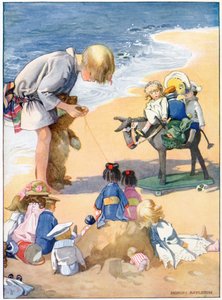 「ビッグテディをロバの男の子にしました」、「ジョセフィンは忙しい」のイラスト、H.C. Blackie & Son, Ltd. 発行の Cradock (カラー リソ) 作： Honor Charlotte Appleton