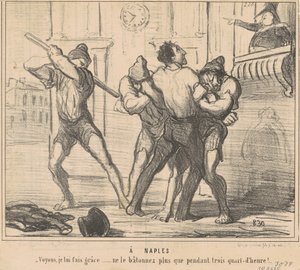 ナポリで: 見てみましょう、私は彼に恵みを与えます... 作： Honoré Daumier