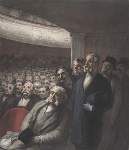 劇場の観客、19 世紀。 作： Honoré Daumier