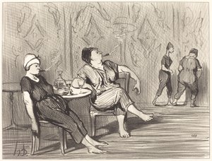 バーで 作： Honoré Daumier
