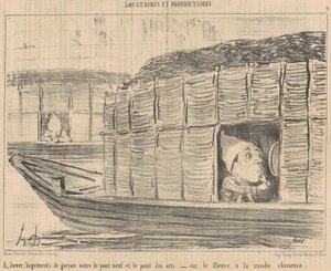 賃貸、男の子の宿泊施設... 作： Honoré Daumier