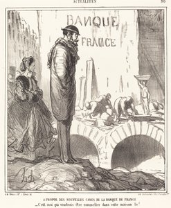フランス銀行のセラーについて 作： Honoré Daumier