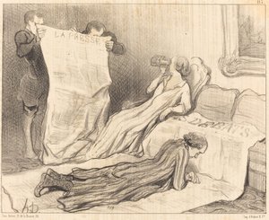 新聞を受け取る購読者... 作： Honoré Daumier