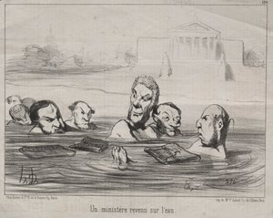 Actualities (No. 120): 水に戻る牧師 作： Honoré Daumier