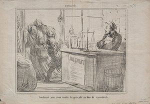 Actualities (No. 252): 湿った黒糖の代わりに砂の山を売ったことで非難される 作： Honoré Daumier