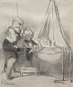 現実: 決定的に、彼女は非常に病気です!... 作： Honoré Daumier