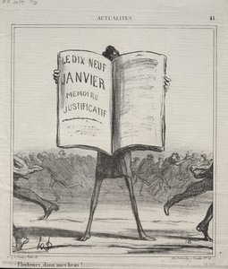 現状41：選挙人、私の腕の中！...、1869年。 作： Honoré Daumier
