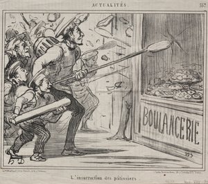 現実No. 557：菓子職人の反乱、1858年。 作： Honoré Daumier