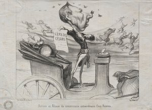 現実No. 81：異常なコミッショナー、Coco Romieu、1850年のアルザスへの到着。 作： Honoré Daumier