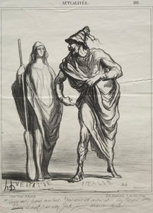 現状、プレート181：何のために連れて行ってくれますか！腕を取って1866 作： Honoré Daumier