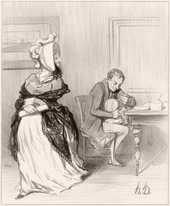さようなら、親愛なる、私は私の出版社に行きます... 作： Honoré Daumier