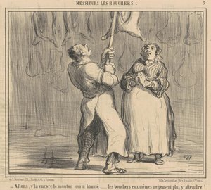 さあ、また羊が立ち上がった 作： Honoré Daumier