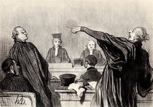 明らかに完全に確信している擁護者…、1845年。 作： Honoré Daumier