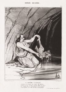 古代史：pl。 22、アキレスのバプテスマ。 作： Honoré Daumier