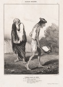 古代史: Pl. 27、愛によって荒廃したテレマコス 作： Honoré Daumier