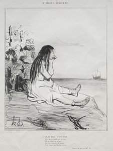 古代史、プレート24：アリアドネの放棄、1842年9月4日。 作： Honoré Daumier