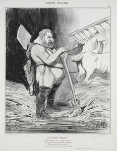 古代史、プレート 26: アウゲアスの厩舎 作： Honoré Daumier