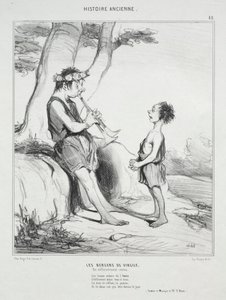 古代史、プレート 48: ウェルギリウスの羊飼い 作： Honoré Daumier