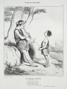 古代史、プレート48：バージルの羊飼い、1842年12月31日。 作： Honoré Daumier